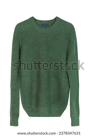 this is a classical green sweater picture in the isolated white background.