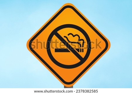 NO Smoking Sign with Blue Background