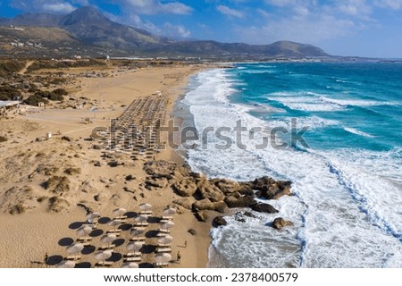 Falasarna Beach, Chania Crete Greece Royalty-Free Stock Photo #2378400579