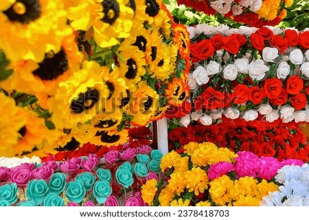 Colorful decorative flowers as background. 