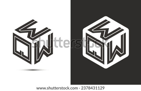 WQW letter logo design with illustrator cube logo, vector logo modern alphabet font overlap style. Premium Business logo icon. White color on black background