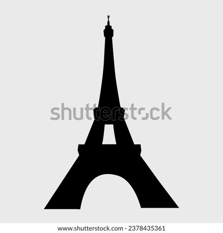Eiffel tower vector silhouette icon.