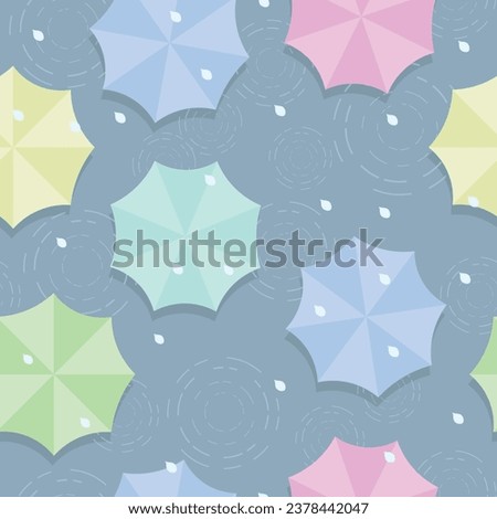 rainy season umbrella seamless pattern Royalty-Free Stock Photo #2378442047