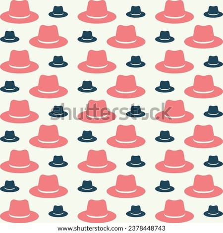 Retro hat seamless creative repeating pattern vector illustration background