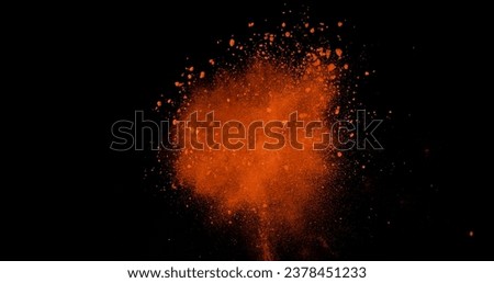 Paprika, capsicum annuum, Powder falling against Black Background Royalty-Free Stock Photo #2378451233