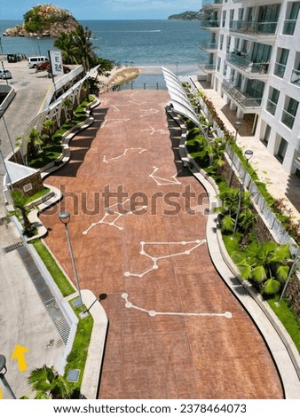 Aerial View of Mirador Plaza Quebec near Diana Roundabout in Acapulco - Vertical Image, Mexico