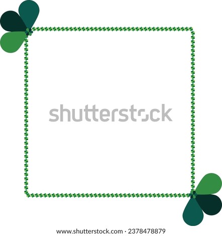 Square frame of green clover leaf vector illustration design
