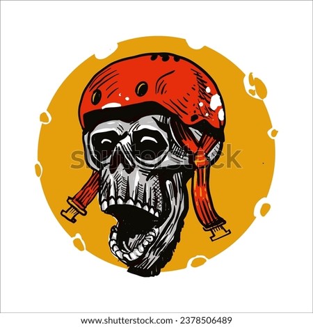 hand drawn illustration skull of ape