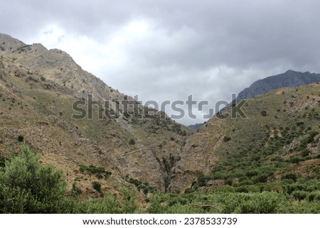 mountain landscape greece crete dark cloudy sky
