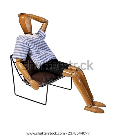Person laying back in a brown chair
