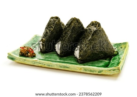 Traditional Japanese dish, triangular rice balls