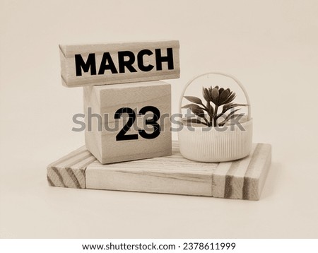 23rd March written over wooden blocks  Royalty-Free Stock Photo #2378611999