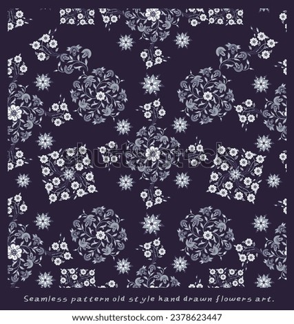 Hand drawn Seamless pattern of classic style botanical pattern art,textile artprint,asian art pattern.