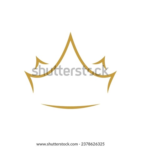 luxury elegant crown gold logo design concept isolated on white background. vector illustration.