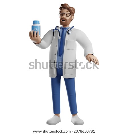3D Character Doctor rendering design illustration