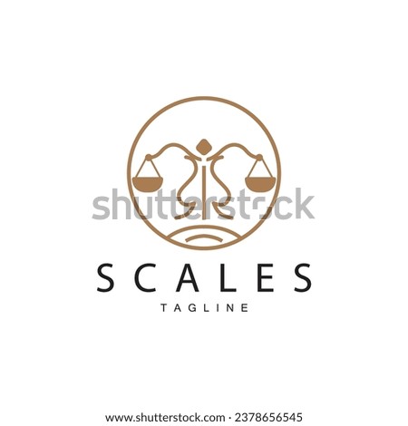 Legal Justice Scales Logo Design With Simple Line Model For Company Brands