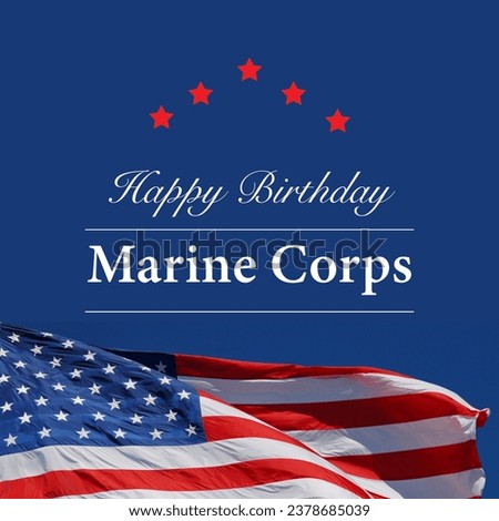 Marine Corp Greeting Design Suitable for Celebrating the American Marine Corps Birthday Event Royalty-Free Stock Photo #2378685039