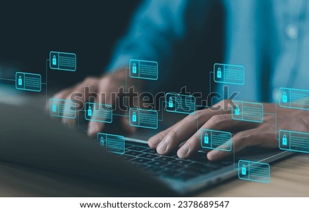 blockchain technology ledger data algorithm linked together in a chain. The system Payments and transactions to secure business networks. concept cyber security financial, cryptocurrency digital Royalty-Free Stock Photo #2378689547