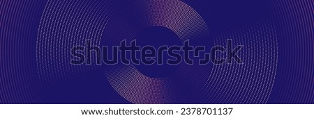 Abstract digital dynamic circle dots glowing line banner background. Modern futuristic hi-technology concept. Minimal trendy banner. Vector illustration Royalty-Free Stock Photo #2378701137