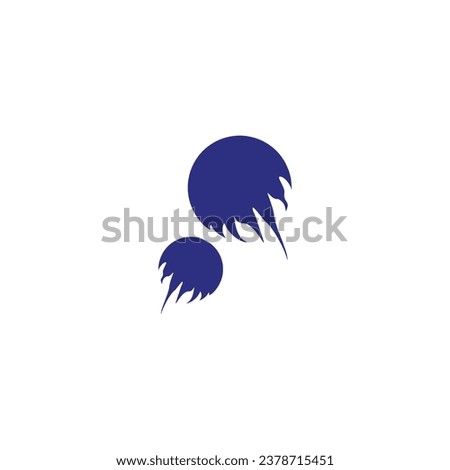Jellyfish geometric symbol simple logo vector