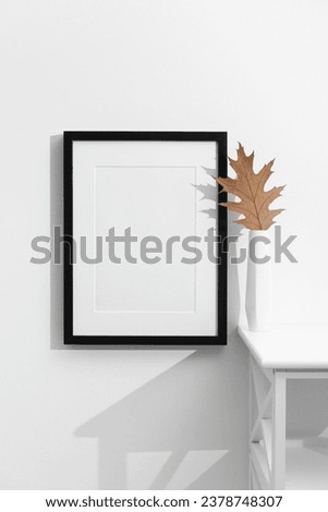 Blank autumn picture frame mockup with copy space for art design presentation