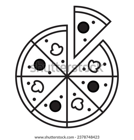 pizza icon, slice, linear simple, vector illustration 