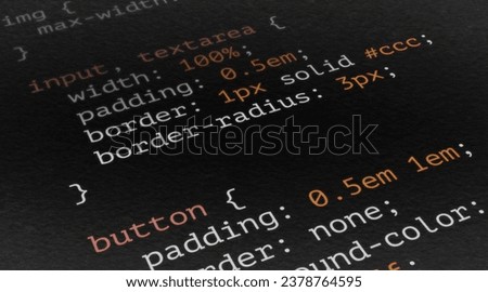CSS code on a black background