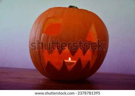 Halloween pumpkin carved, halloween face
