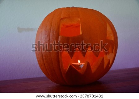 Halloween pumpkin carved, halloween face