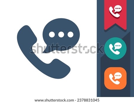 Phone Call Icon. Telephone, Handset, Call Center, Customer Service, Chat Bubble. Professional, pixel perfect vector icon. Royalty-Free Stock Photo #2378831045