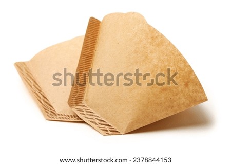 Coffee and tea filter paper on white background Royalty-Free Stock Photo #2378844153