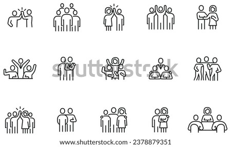 Vector Set of linear Icons Related to Harmony to Relationships, Interaction, Join Development and Equality. Mono Line Pictograms and Infographics Design Elements - part  4 Royalty-Free Stock Photo #2378879351