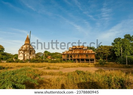 Old temple pagoda and monastery, Bagan, Myanmar, Asia