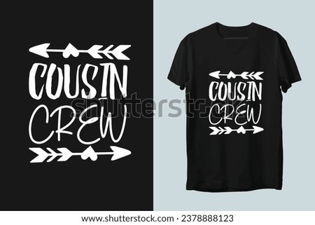 Cousin Crew T-Shirt Design Christmas Background, vector, Typography