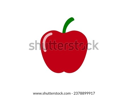 Flat icon red apple isolated on white background. Fruit icon. Vector red apple icon