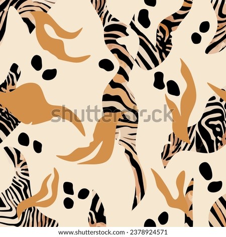 Seamless abstract zebra pattern. Vector Illustration