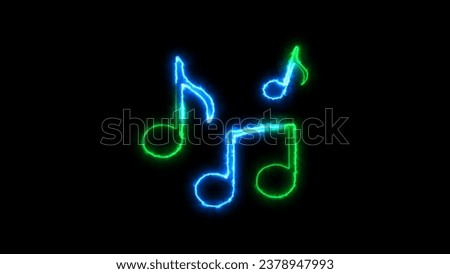 Colorful Musical Notes on Black Background. Advertising of a music school, a shop with instruments. Concert announcement.