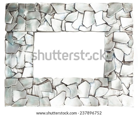 metal stones frame isolated on a white background