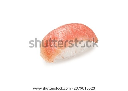 Classic sushi roll with tuna on a white background