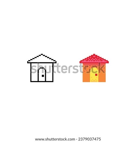 Home Logo Icon in Pixel Art