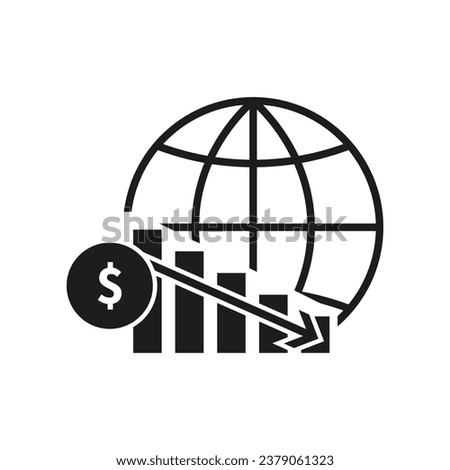 Global financial crisis icon. Vector illustration. EPS 10.
