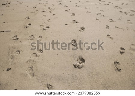 footprints in the beach sand, like an abstract texture