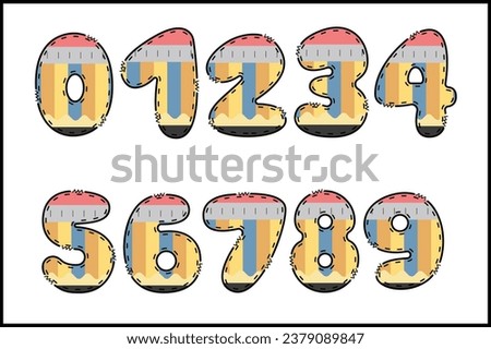 Handcrafted Back To School number color creative art typographic design