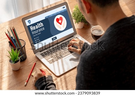 Health insurance web site modish registration system for easy form filling Royalty-Free Stock Photo #2379093839