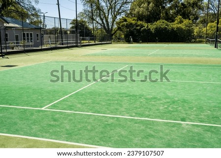 synthetic tennis court at a tennis court in summer in australia outdoors