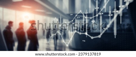 Group of businesspeople meeting in office and financial technology concept. Royalty-Free Stock Photo #2379137819