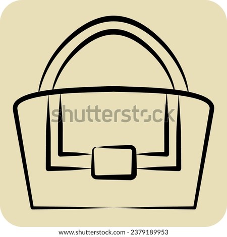 Icon French Bag. related to France symbol. hand drawn style. simple design editable. simple illustration