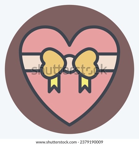 Icon Gift. related to Valentine Day symbol. color mate style. simple design editable. simple illustration