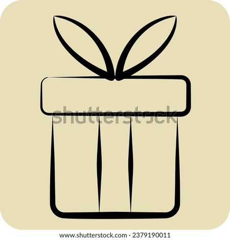 Icon Gift Love. related to Valentine Day symbol. hand drawn style. simple design editable. simple illustration