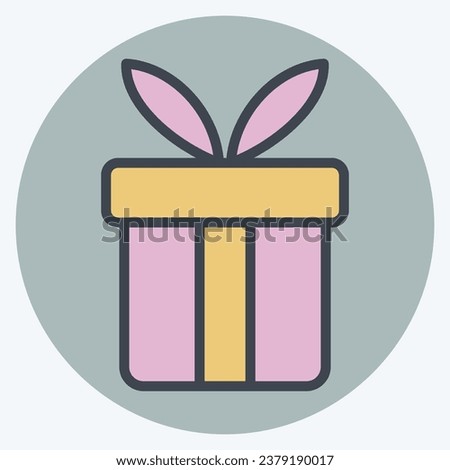 Icon Gift Love. related to Valentine Day symbol. color mate style. simple design editable. simple illustration